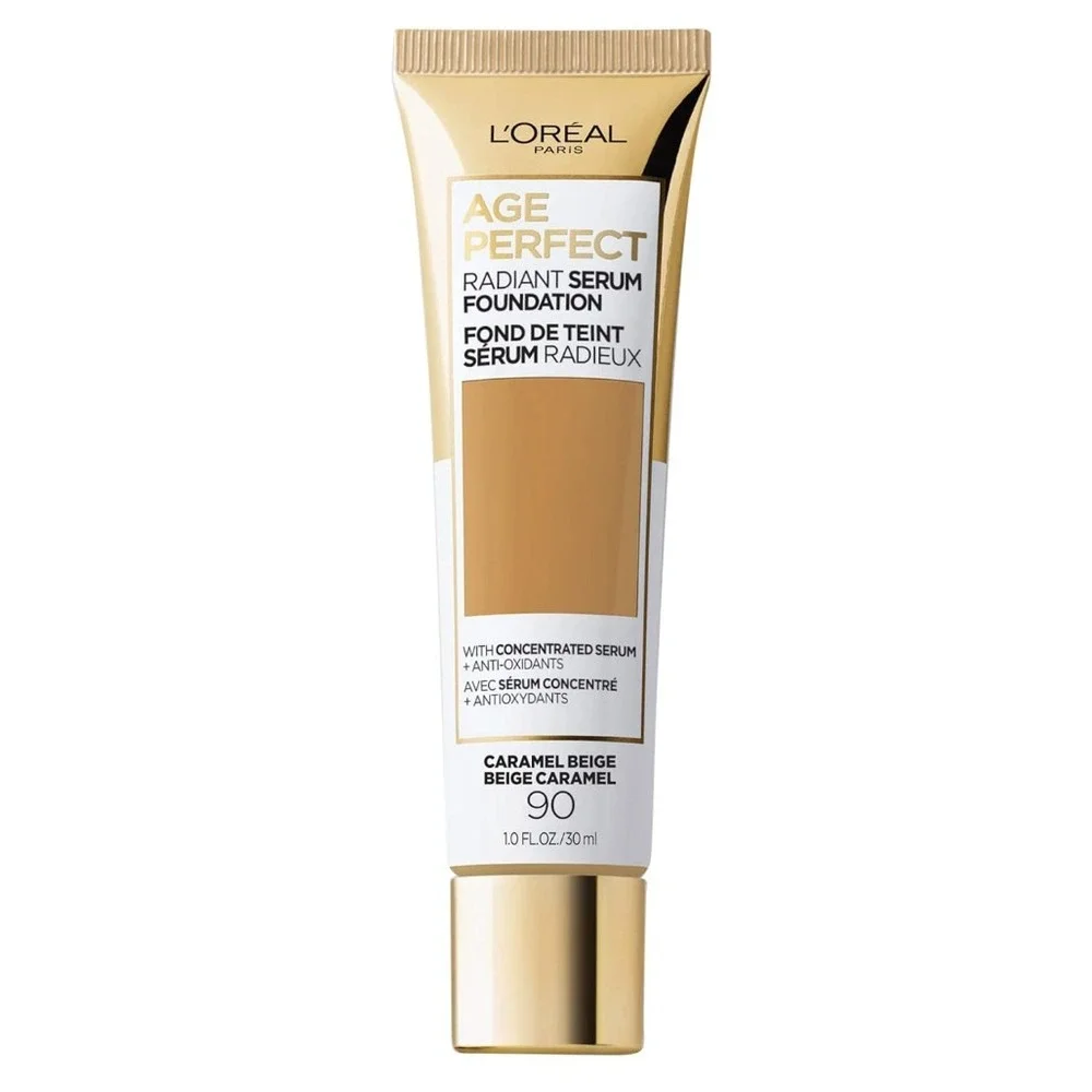 L'Oreal Age Perfect Radiant Serum Foundation SPF 50 Caramel‎ Beige 90 1.0 fl oz